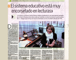 La prensa con la profesora Carmen Ramos